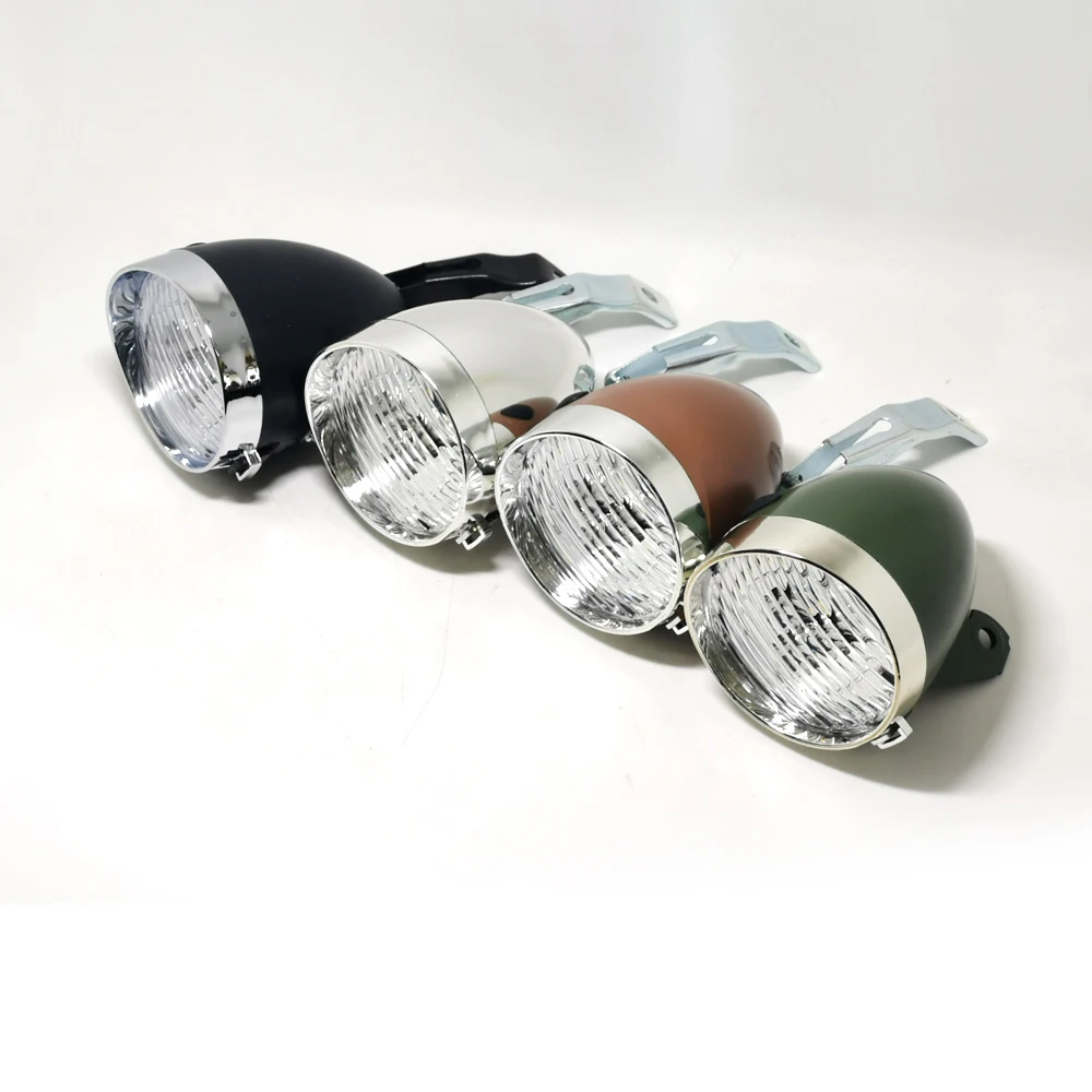 Q404 Bicycle Retro Lights, Headlamps, Warheads, British Cycling Headlights, 3LED, Molded Case, Cycling Accessories