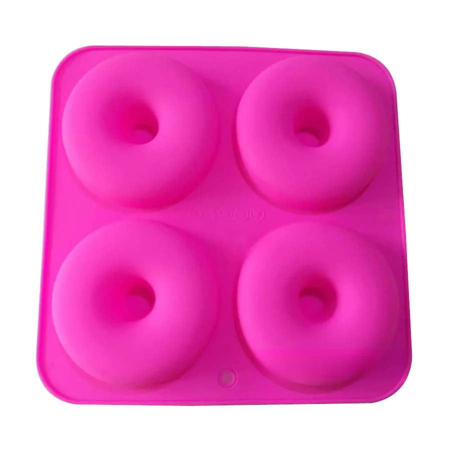 Silicone Cake Mold Four Large Donut Mold 10CM Donut Mold Baking Mold High Temperature Resistant