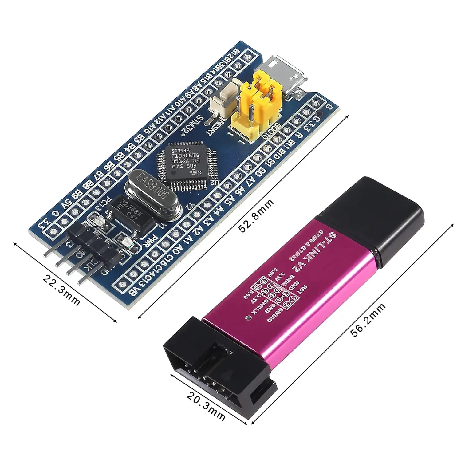 ST-Link V2 Programming Unit Emulator Downloader(Random Color) STM32F103C8T6 Minimum System Development Board Chip STM32