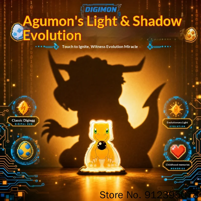 New Digital Monsters Anime Agumon Wall Lamp Digivolve! Greymon Shadow Light Projector Lamp Peripherals Collecti Decoration Gift