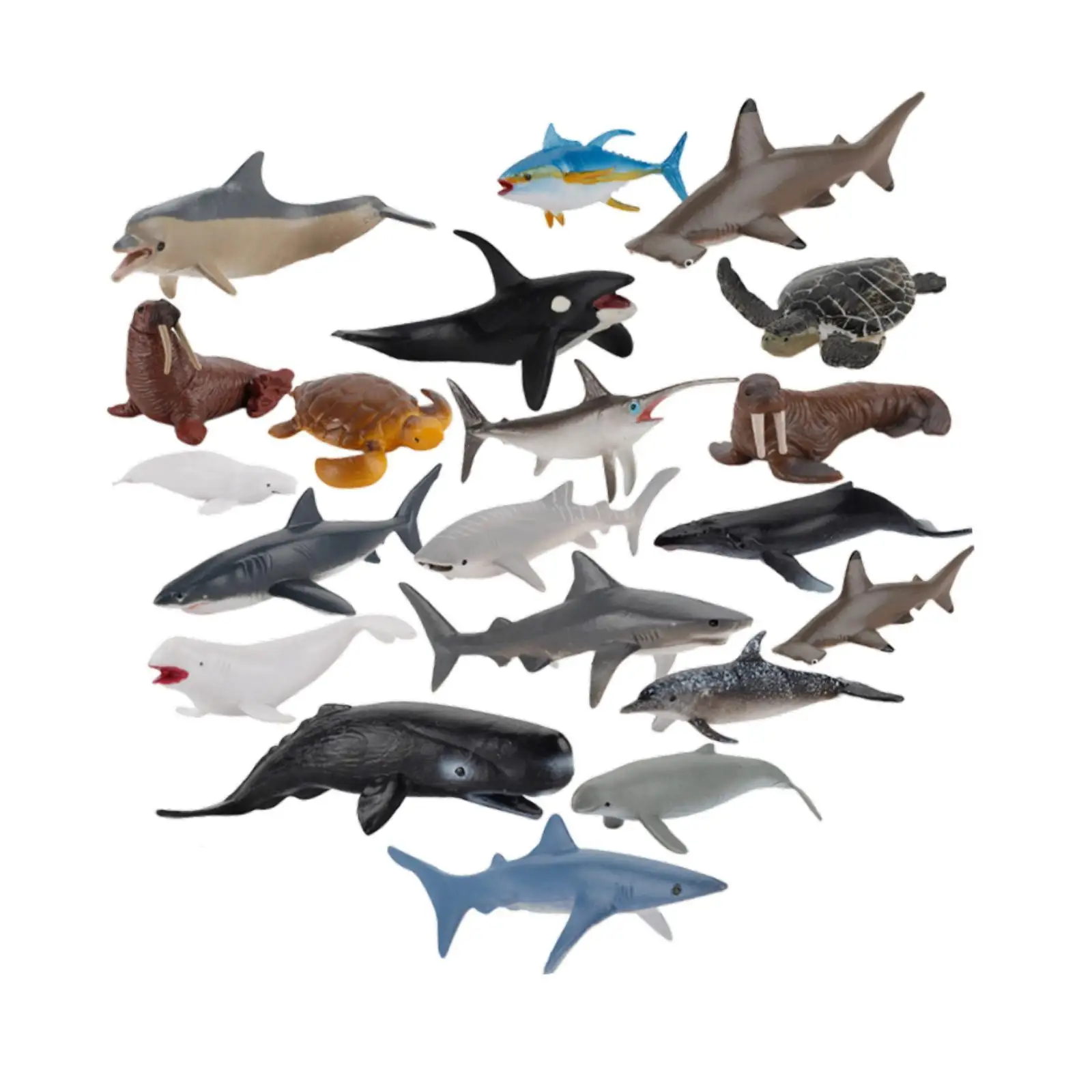 20x Marine Animal Model Sea Creatures Toys Simulation Realistic Animal Figurines Toy for Party Supplies Birthday Cake Toppers