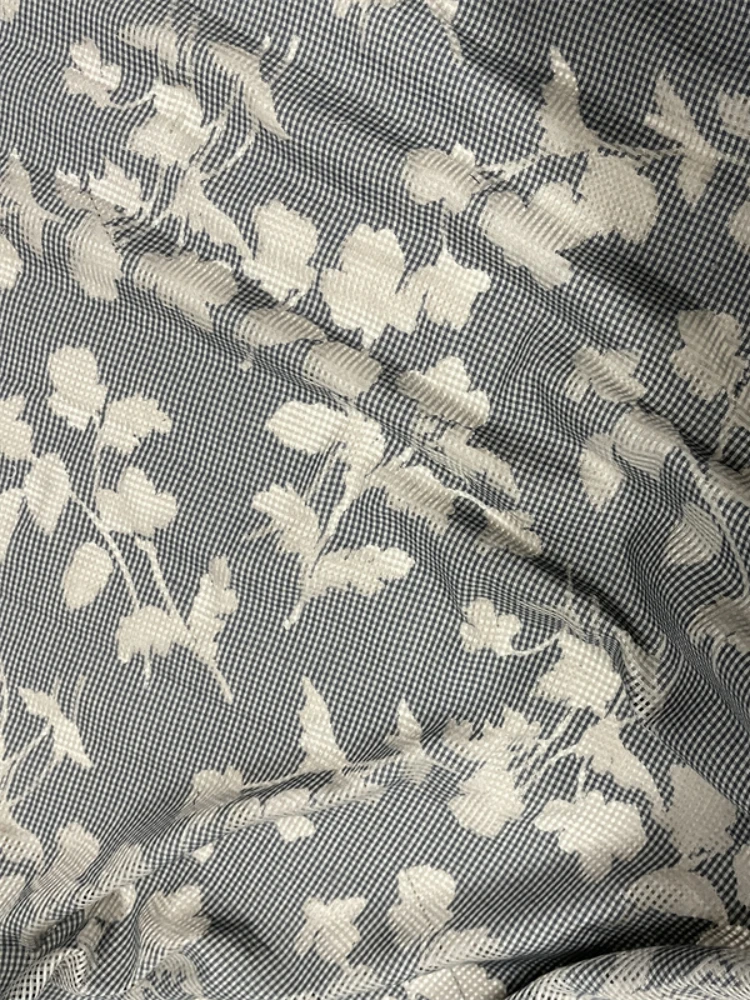 Pure Cotton Fabric Hollowed Out Yarn Dyed Flower Jacquard Spring Summer Shirt Cloth Diy Sew Material Wholesale