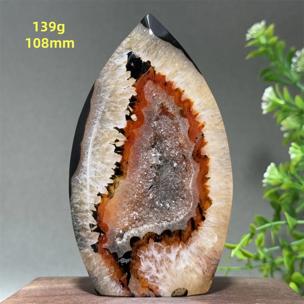 Natural Beautiful Pattern Flower Agate Free Form Torch Mineral Quartz Reiki Spiritual Meditation Witchcraft Home Decoration Gift