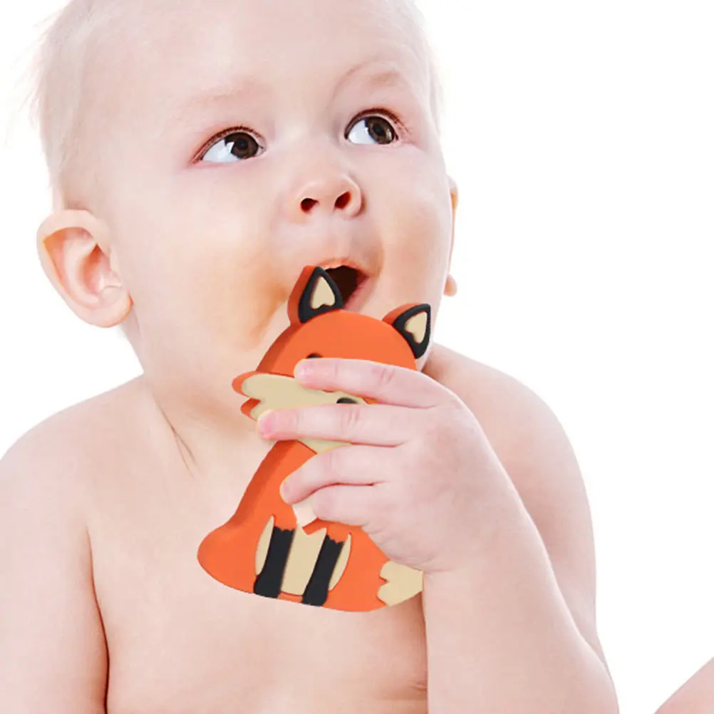 

силиконовый прорезыватель для младенцев, 1 шт., жевательная цепочка для прорезывания зубов в форме животного, рельефная цепочка для прорезывания зубов для новорожденных