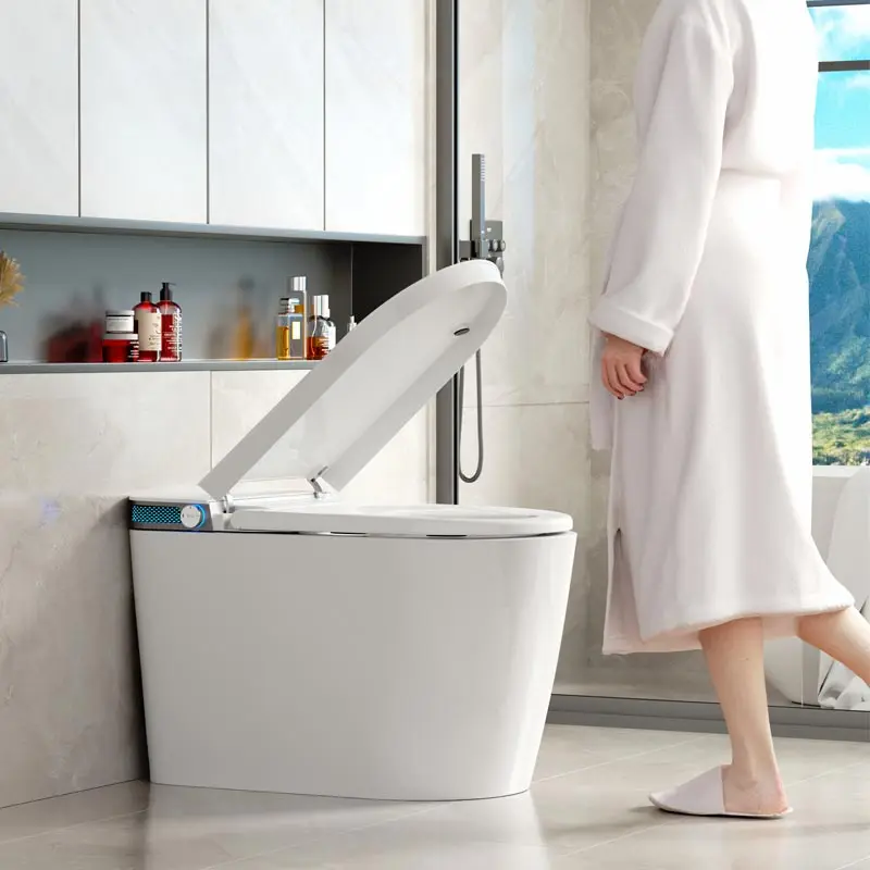Airow MWD Modern Design White Ceramic One Piece Smart Toilet Remote Control S-Trap Heated Seat Automatic Operation for Hotel Bat