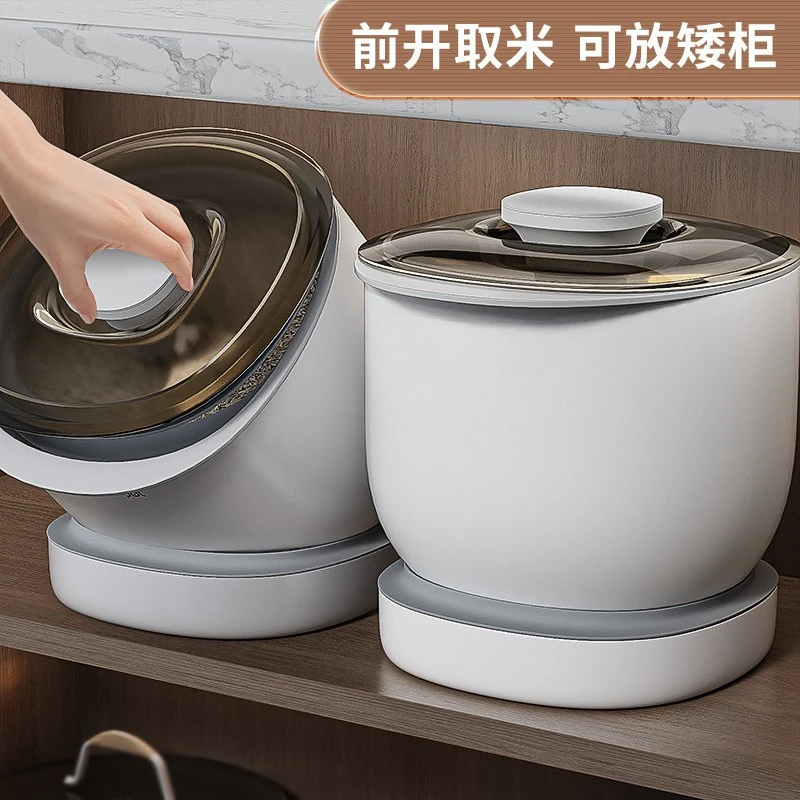 Rice Dispenser Household Rice Bucket Rotatable Sealed Rice Storage Tank Food Storage Containers Cereal Dispenser Kitchen Items