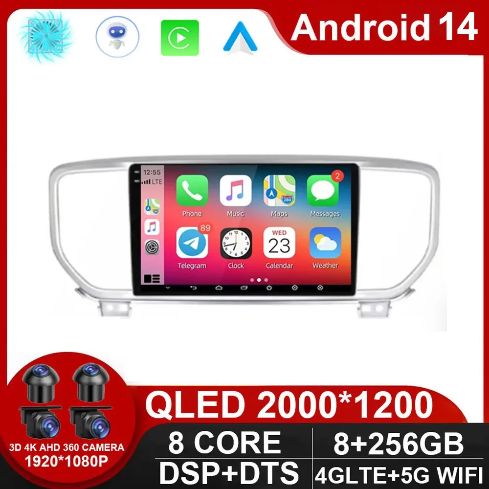 

For Kia Sportage 4 QL 2018 - 2022 Car Radio Multimedia Video Player Navigation stereo GPS Android 14 No 2Din 2 Din Dvd