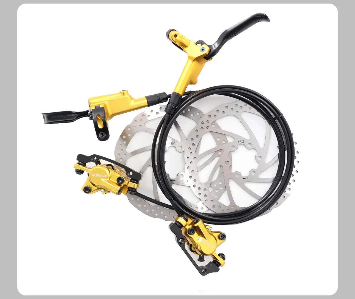 TESNO 2-Kolben Hydraulische Scheibenbremsen-Set für MTB und Rennräder, 160mm Rotor, Bremssattel Vorne und Hinten, 1000/1800mm Ölbremsteile – Detail 17