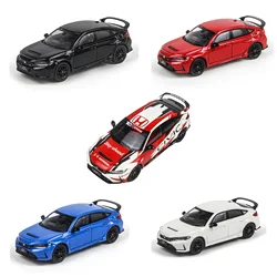 Paudi 1:18 Scale Honda Civic Type R FL5 2023 Simulation Alloy Toy Car Diecast Miniature Model Collection Gift Boys Black Color