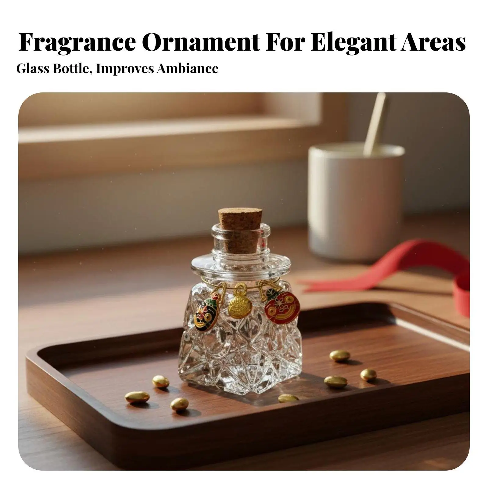 Shiny Bead Storage Bottle Miniature Size Mini Wish Bottle with Cork Multifunctional Embossed Glass Wishing Jar for Gift Donors,