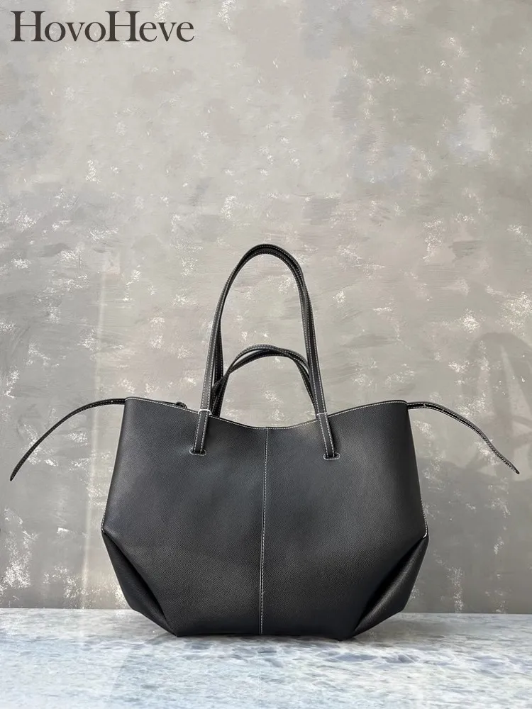 

Office Ladies Retro Solid Color Genuine Leather Single Shoulder Bag Soft Leather Handbag Tote Casual Designer Crossbody Bags