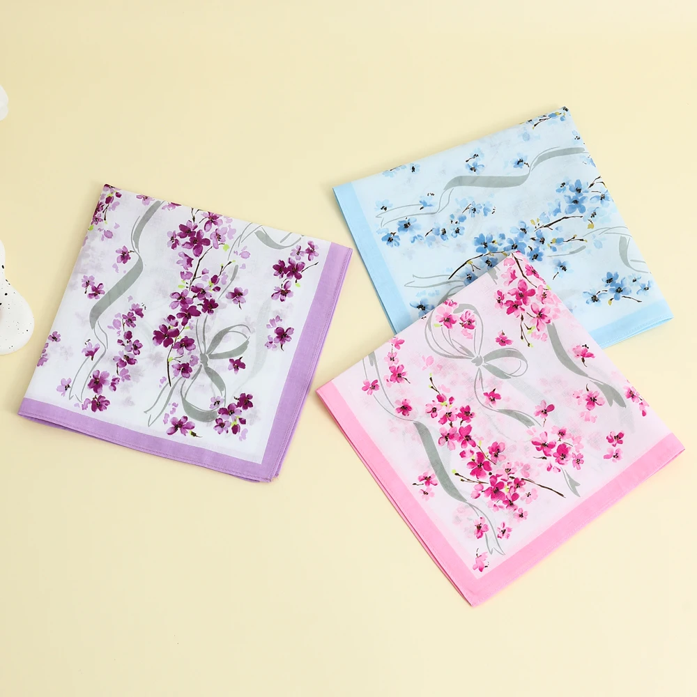 3 paczki artykułów ślubnych, pamiątki ślubne, prezenty na Dzień Matki, chusteczki z kwiatami z czystej bawełny, miękkie małe jedwabne szaliki, ręczniki przeciwpotne