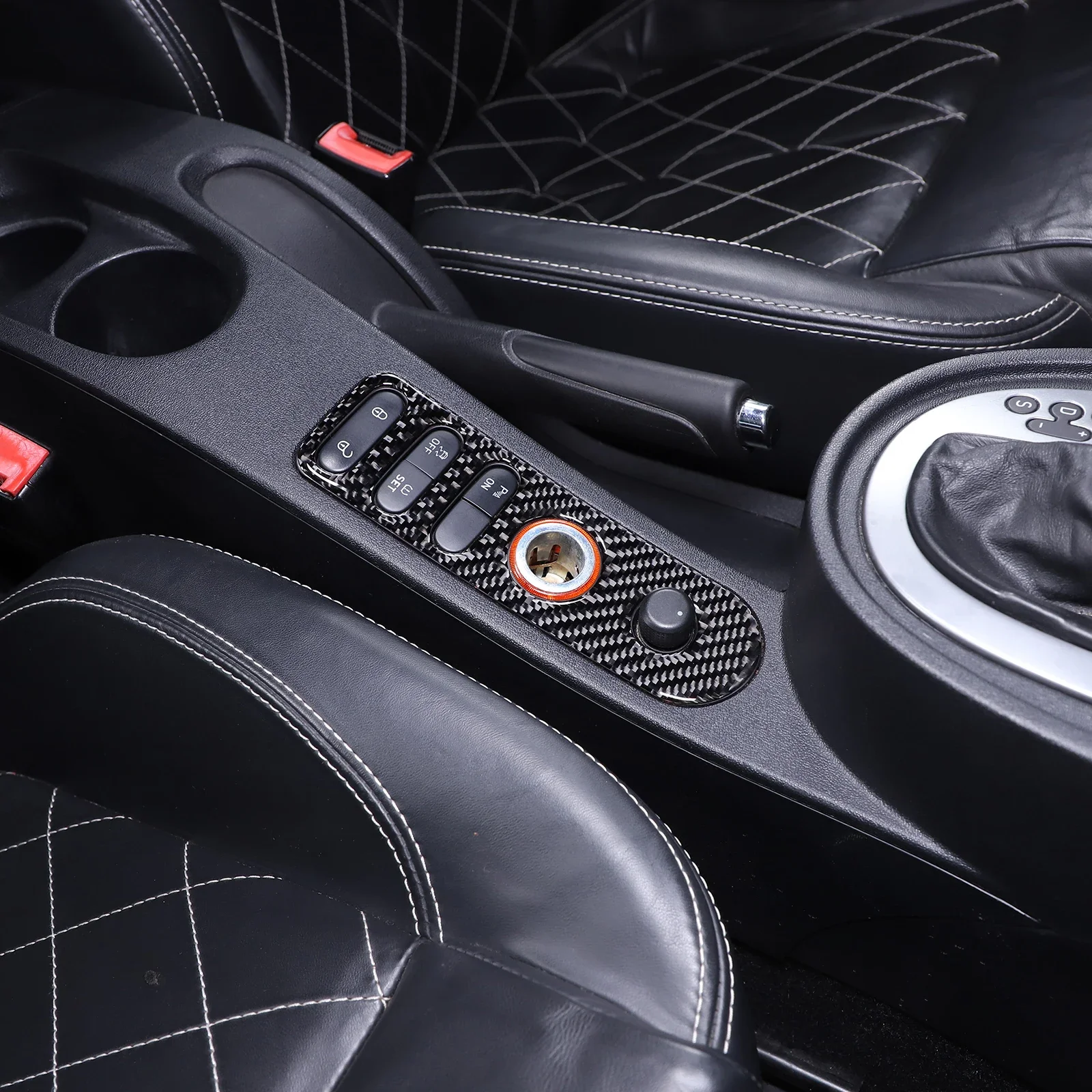 For SEAT Leon Mk2 1P 2008-2012 Soft Carbon Fibre Car Central Control Gear Shift Air Outlet Panel Trim Sticker Car Accessories view 6