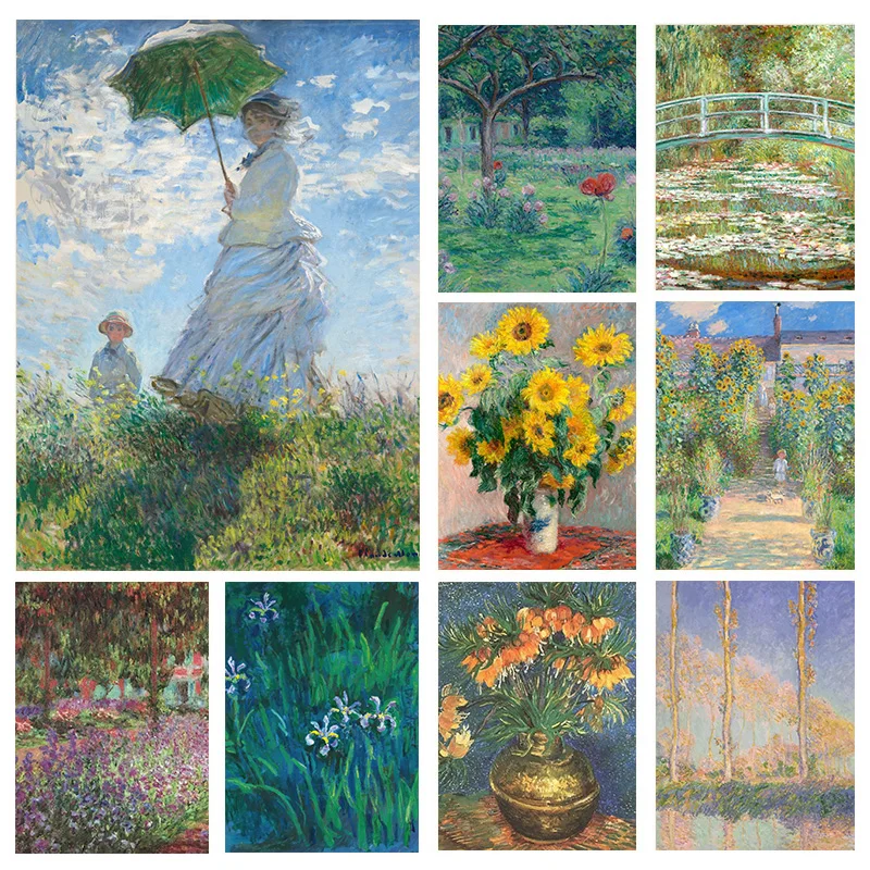 

Claude Monet Classic Collection Abstract Landscape Poster Canvas Painting Nordic Wall Art For Modern Living Room Home Decoration