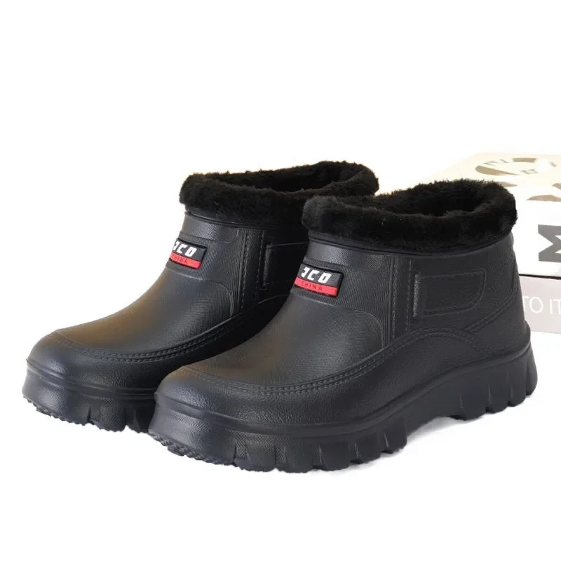 Winter Keep Warm Men Cotton Shoes Plush Plus Size Snow Snow Boots Outdoor Motion Casual Snow Boots Outdoor Car Washing Shoes