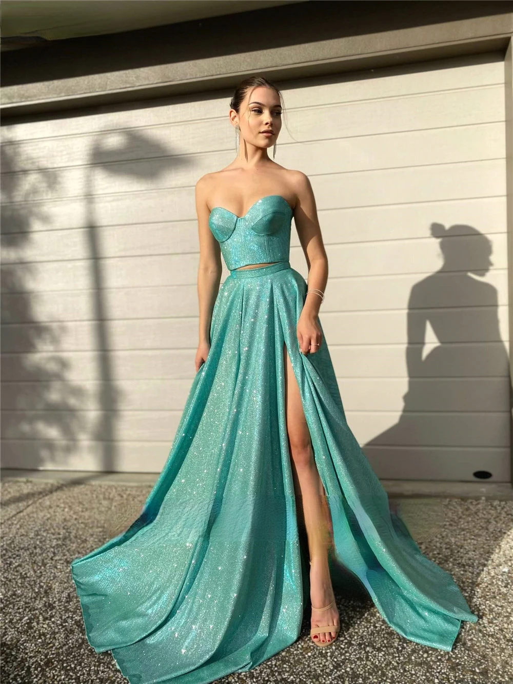 Customized Strapless Sweetheart Women Evening Party Dresses Elegant Front Side Split Prom Gowns 2025 Floor Length Cocktail Gowns