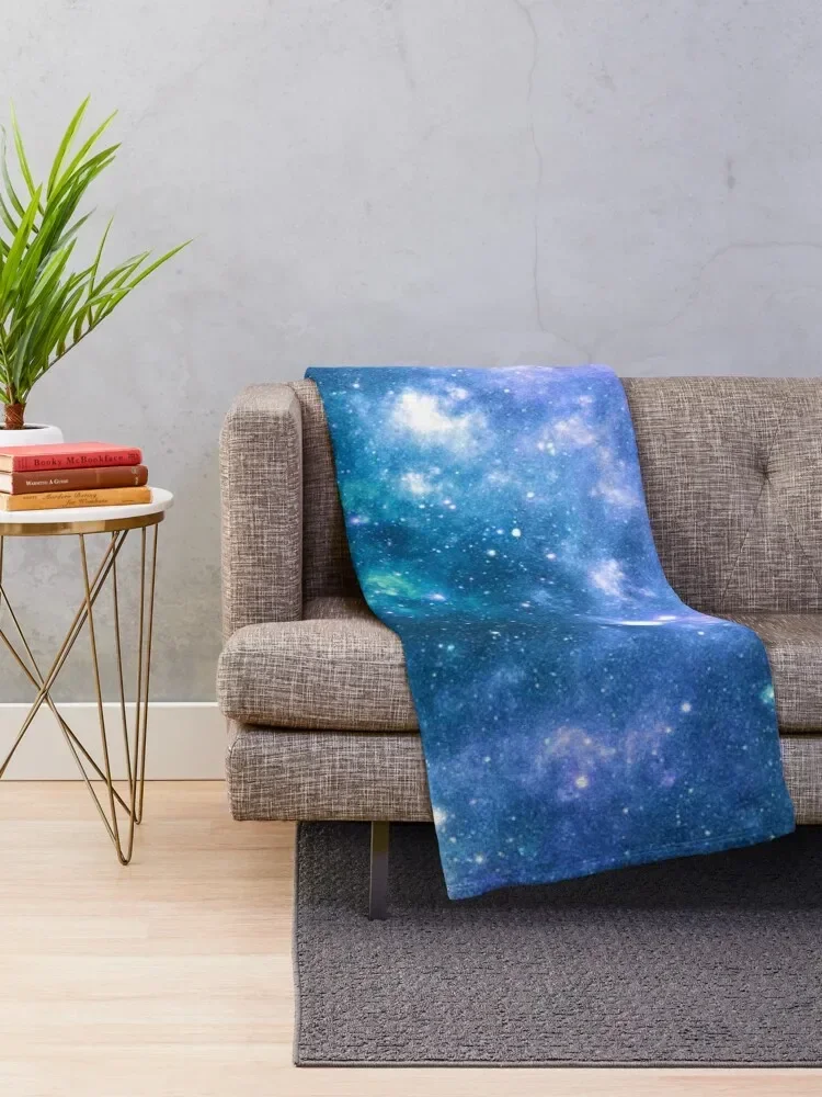 Turquoise Teal Purple Galaxy Nebula Throw Blanket For Sofa Thin Baby Decorative Throw Fluffys Large Moving Blankets