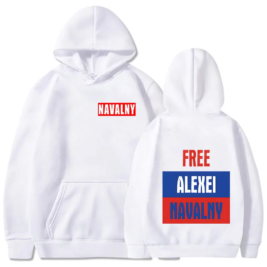 Free Alexei Navalny Capital Letter Print Solid Color Retro Men's and Women's Clothes Autumn Winter Long Sleeve Graphic Sportwear