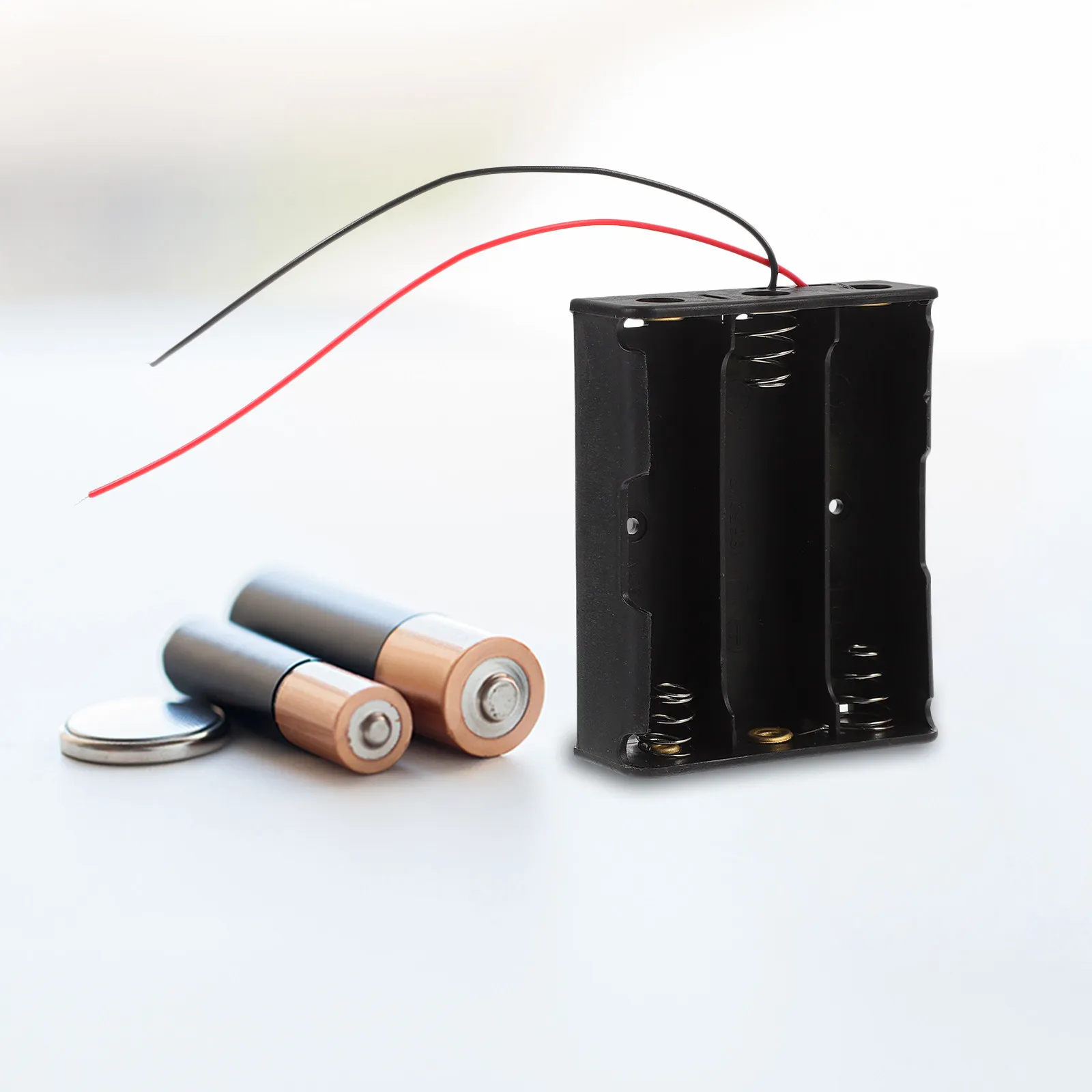 6Pcs Heavy Duty Battery Box for 3 X 3.7V Aa Batteries Portable Lightweight Design with 14Cm Wire Connector Battery Case Holder