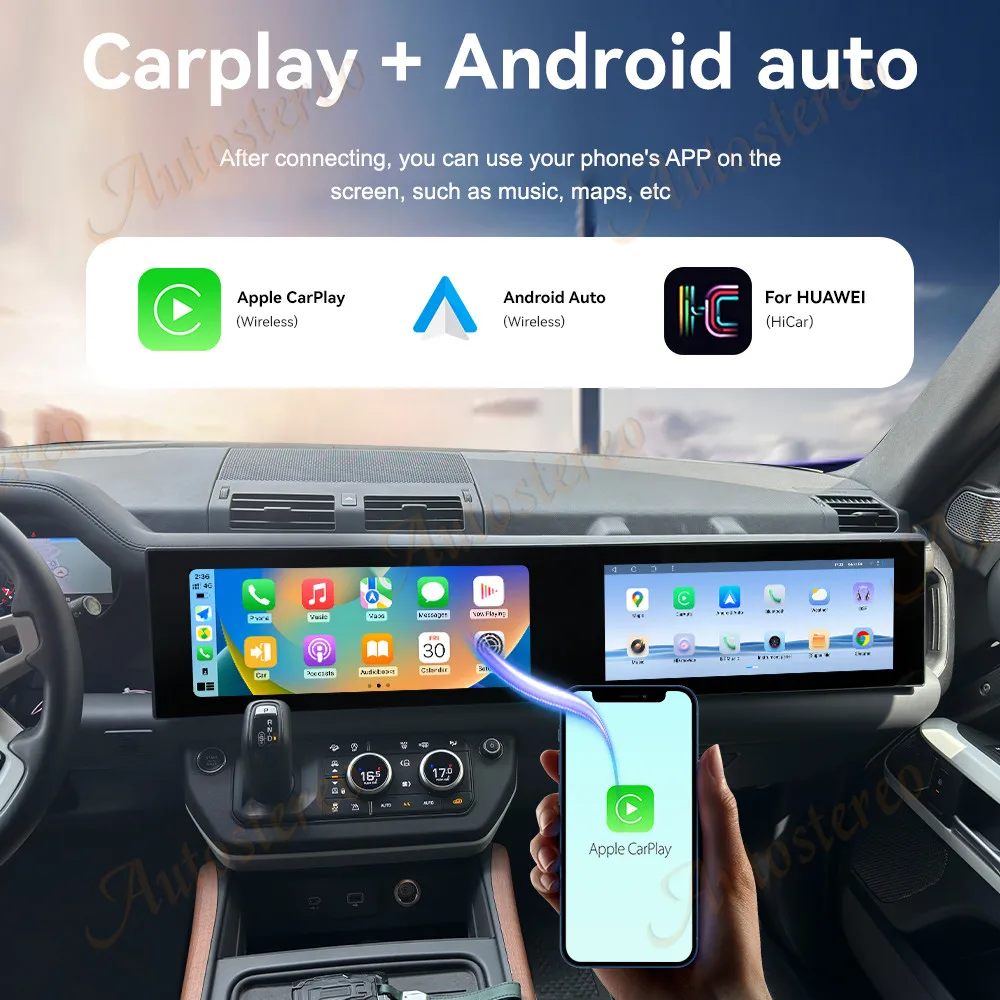 15 Dual screen interaction Entertainment Android Car Radio For Land Rover Defender 2018-2024 GPS Navigation Audio Stereo Head