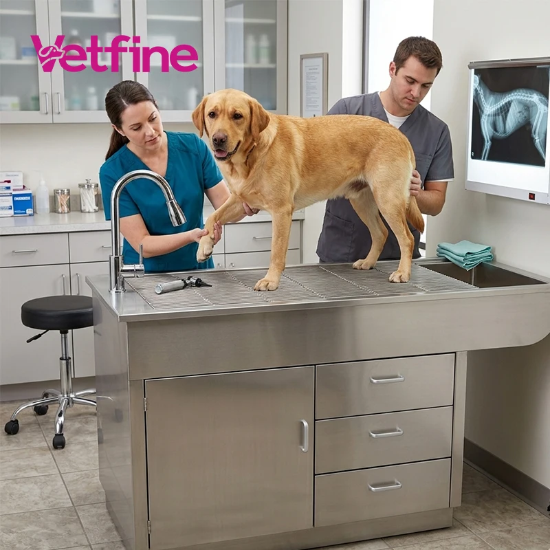 

Veterinary Medical Equipment WetPet Disposal Table 304 Stainless Steel Multi-functional Pet Operating Table