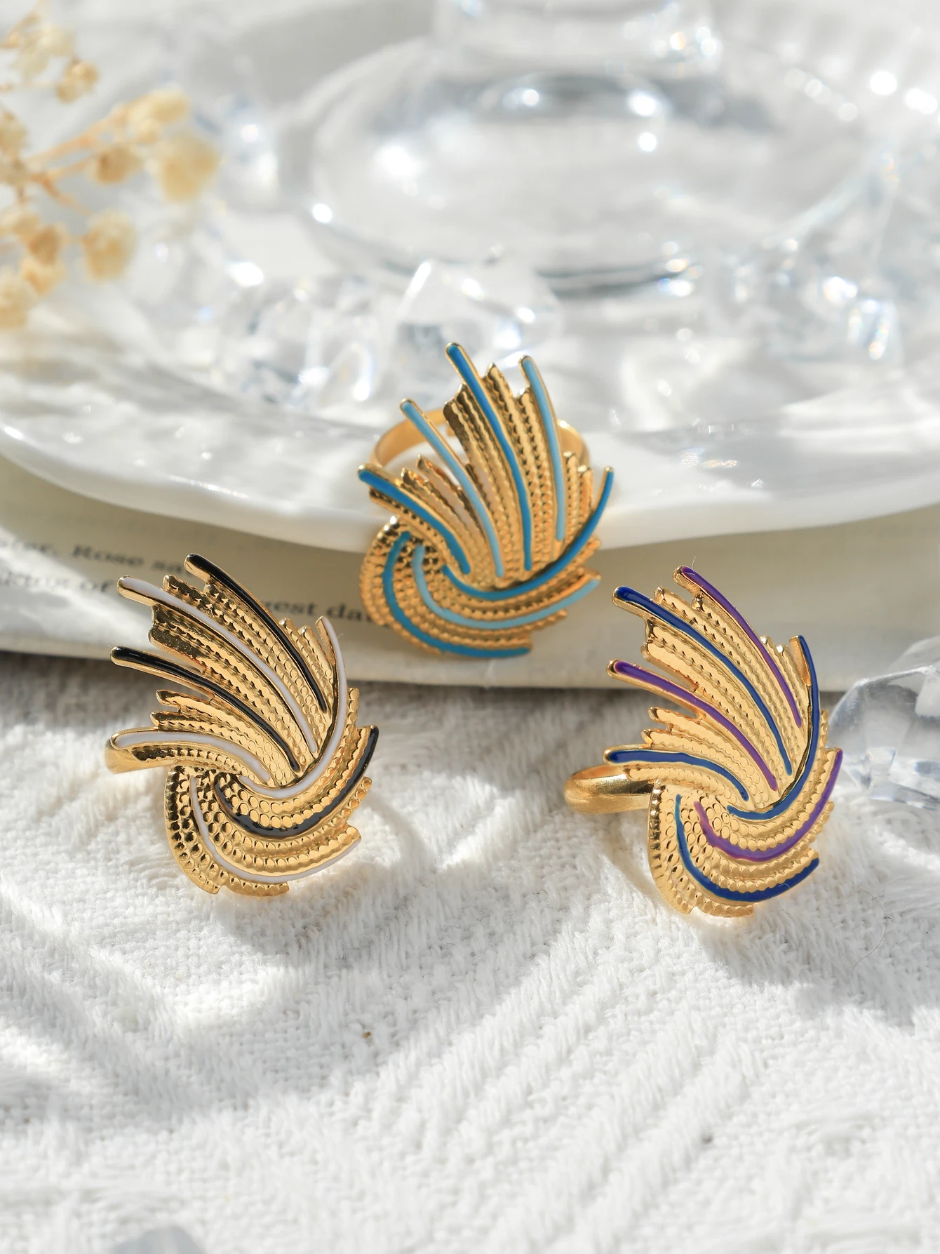 

Women's fashion gold irregular oil drop ring simple oil drop open ring women's evening charming personality ring jewelry