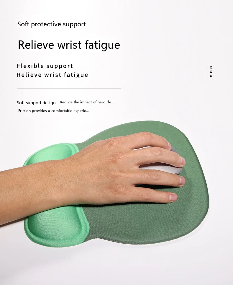 Silikon-Handgelenkauflage für Mauspad, 5 Farben, ergonomische, rutschfeste Schreibtischunterlage, Büro- und Gaming-Unterlage, dicke Unterstützung – Detail 3