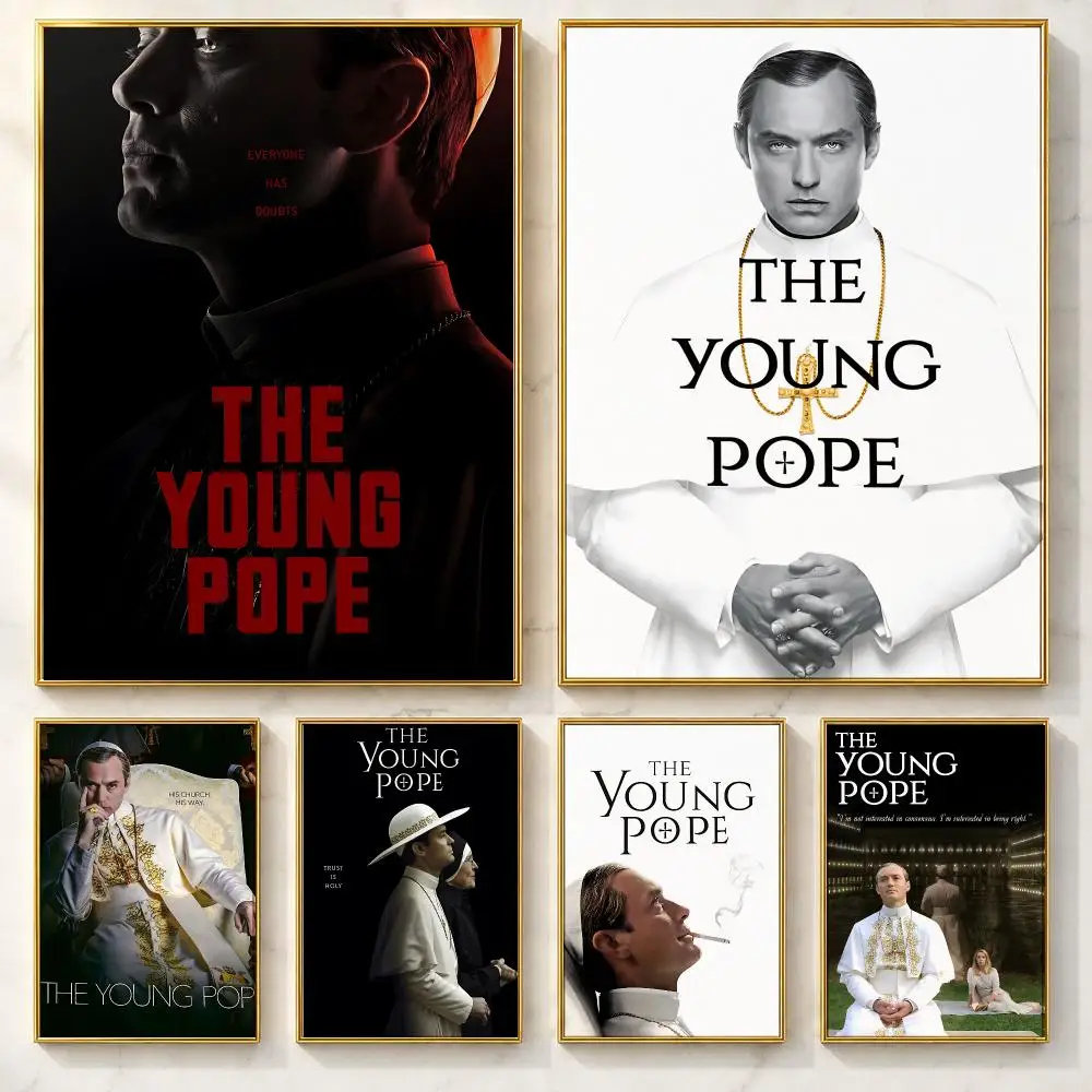 Religious Series T-The Young PopeS Poster Self-adhesive Art Poster Decoracion Painting Wall Art White Kraft Paper Home Decor