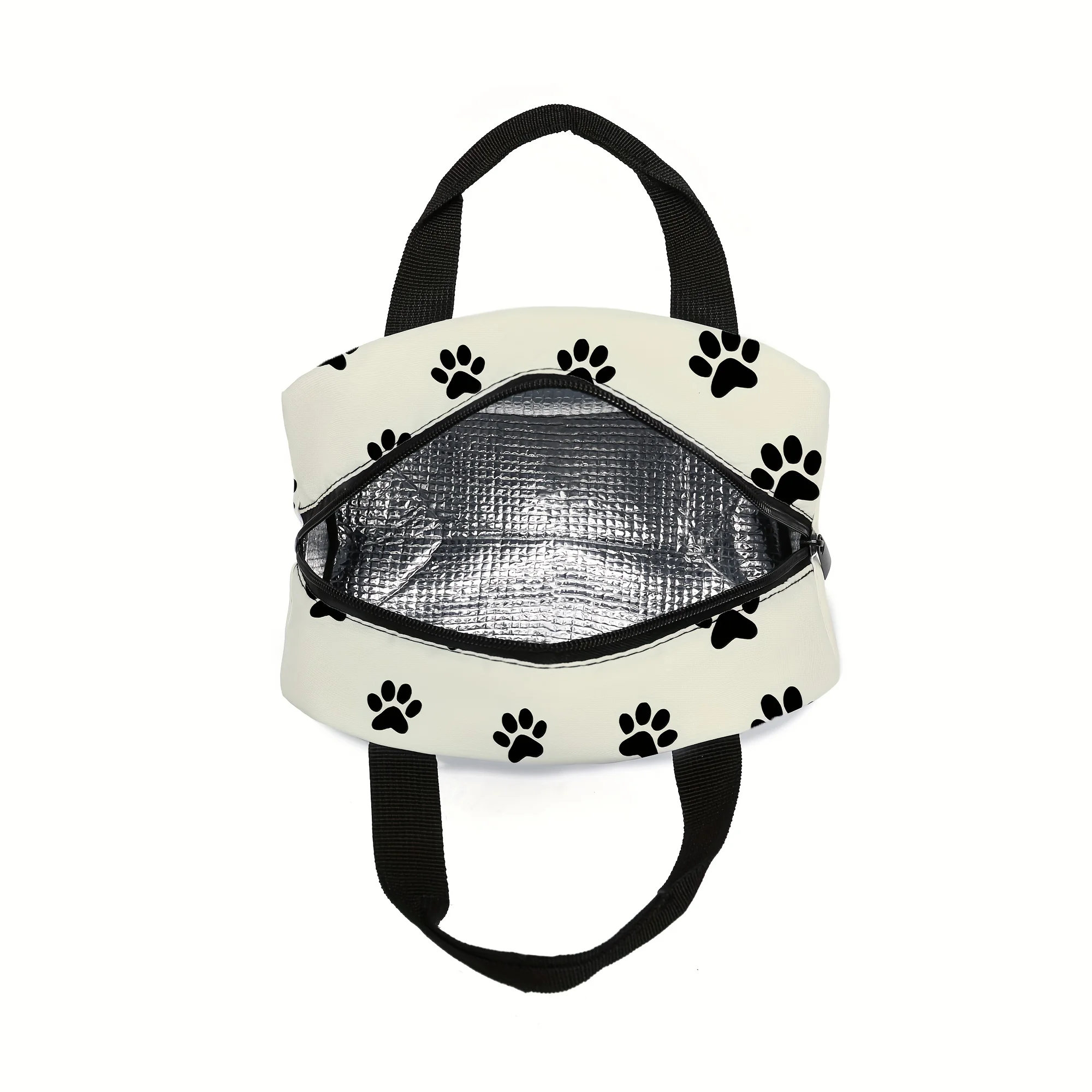 Crazy Cat Lady Bolsa de almuerzo aislada para el trabajo, viajes y picnics Diseño juguetón Bolsa con asa duradera, bolsa de almuerzo