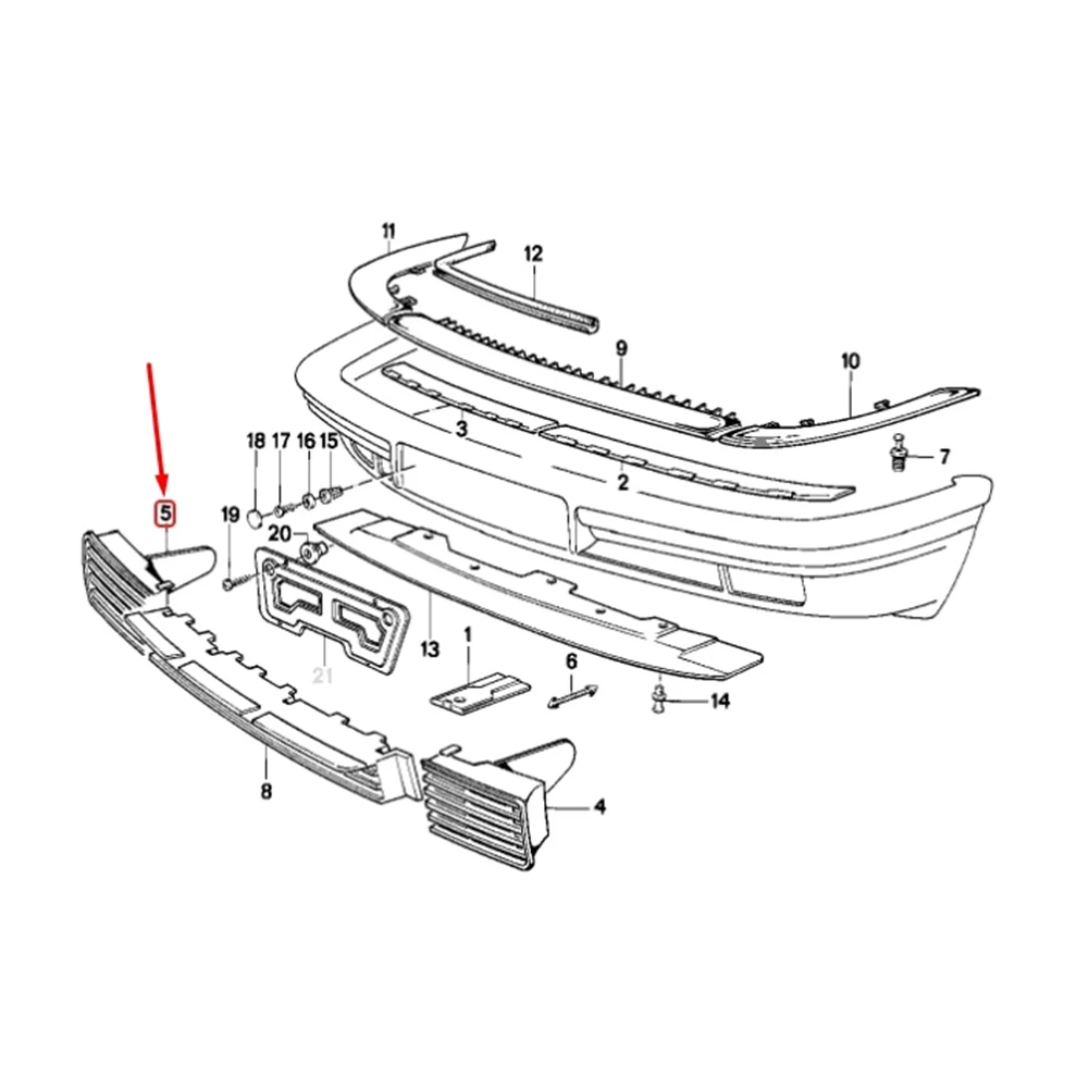 Direct Fit Front Right Bumper Flap for BMW For E32 730i 730iL For 735i For 735iL Replaces OEM 51111974442 Without Modification