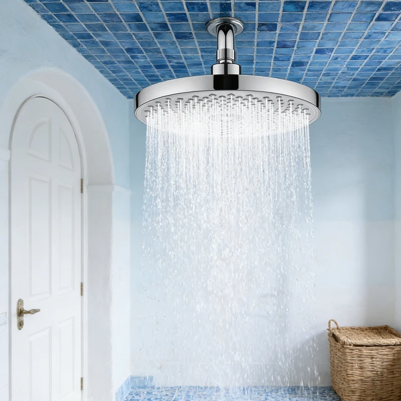 

1pcs Bathroom Shower Round Large Flow Supercharge Ceiling Mounted Showerhead Comfort Pressurized Shower Head Large Shower Head