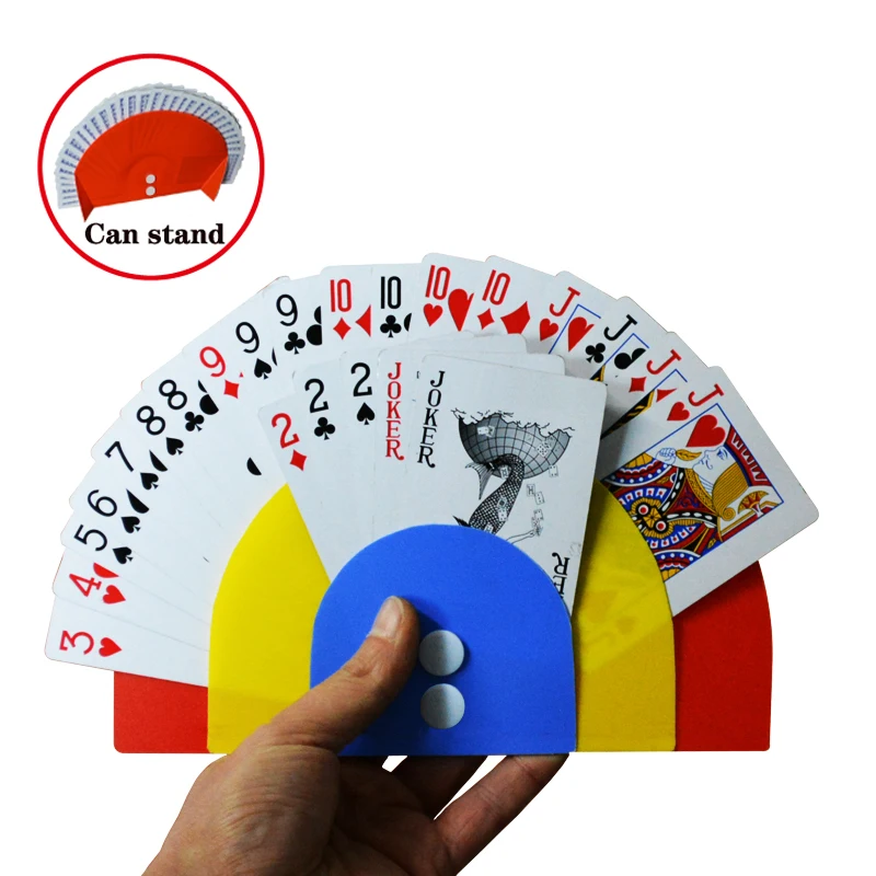 Playing Card Holder for Kids Seniors, Plastic Hands Free Cards Holders for Canasta, Poker Parties, Family Card Game Nights