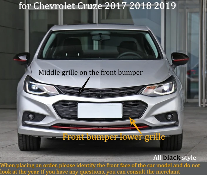 

for Chevrolet Cruze 2017 2018 2019 All black style front bumper grille/electroplated front grille/decorative accessories