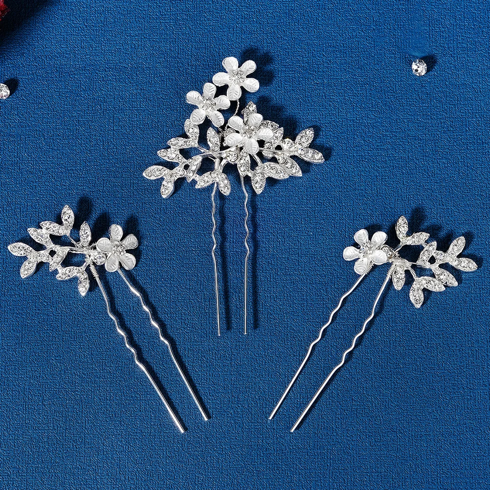 

3pcs Vintage Bridal Flower Hairpins Rhinestone Wedding Accessories Women Retro Hairstyle Party Prom Hair Clips Alloy Bridesmaid