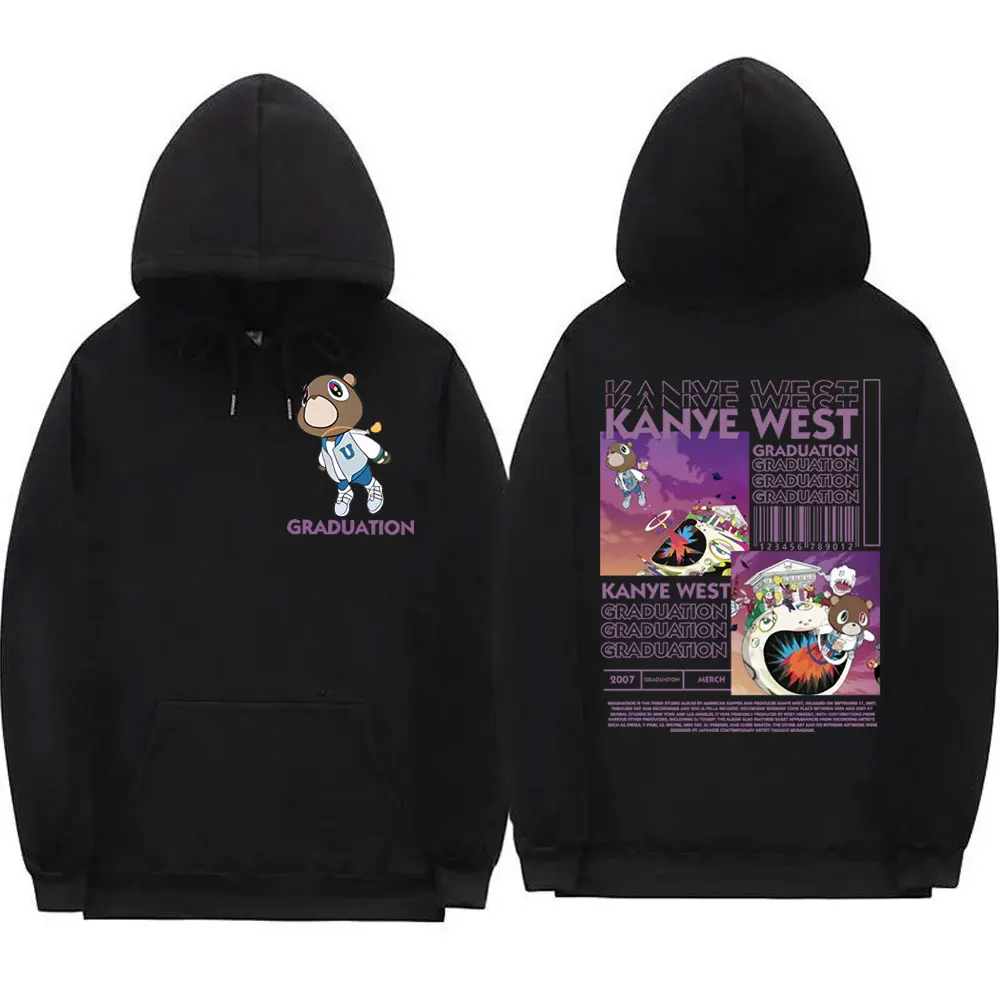 Kanye West Graduation Double Sided Graphic Hoodie Men Women Fashion Hip Hop Sweatshirts Autumn Winter Casual Oversized Pullovers