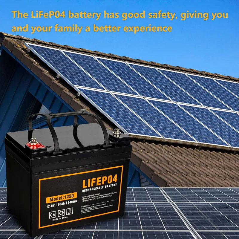 Deep Cycle 12V 50Ah LiFePO4 Battery Lithium Ion Batteries Packs for Solar System