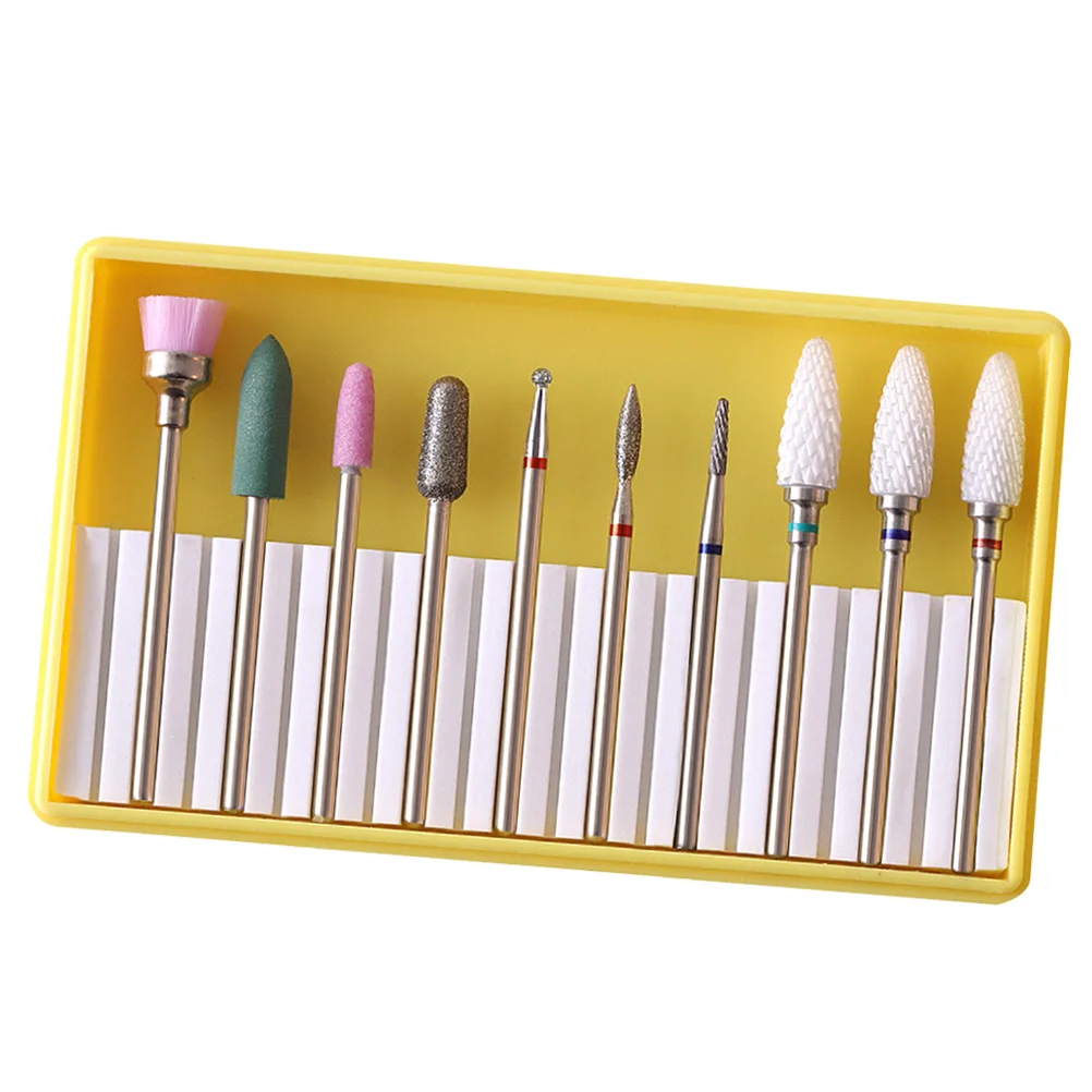 1 Set of Ceramic Nail Drill Bits Professional Manicure Drill Grinding Head Kit for Acrylic Gel Nail nail grinding head