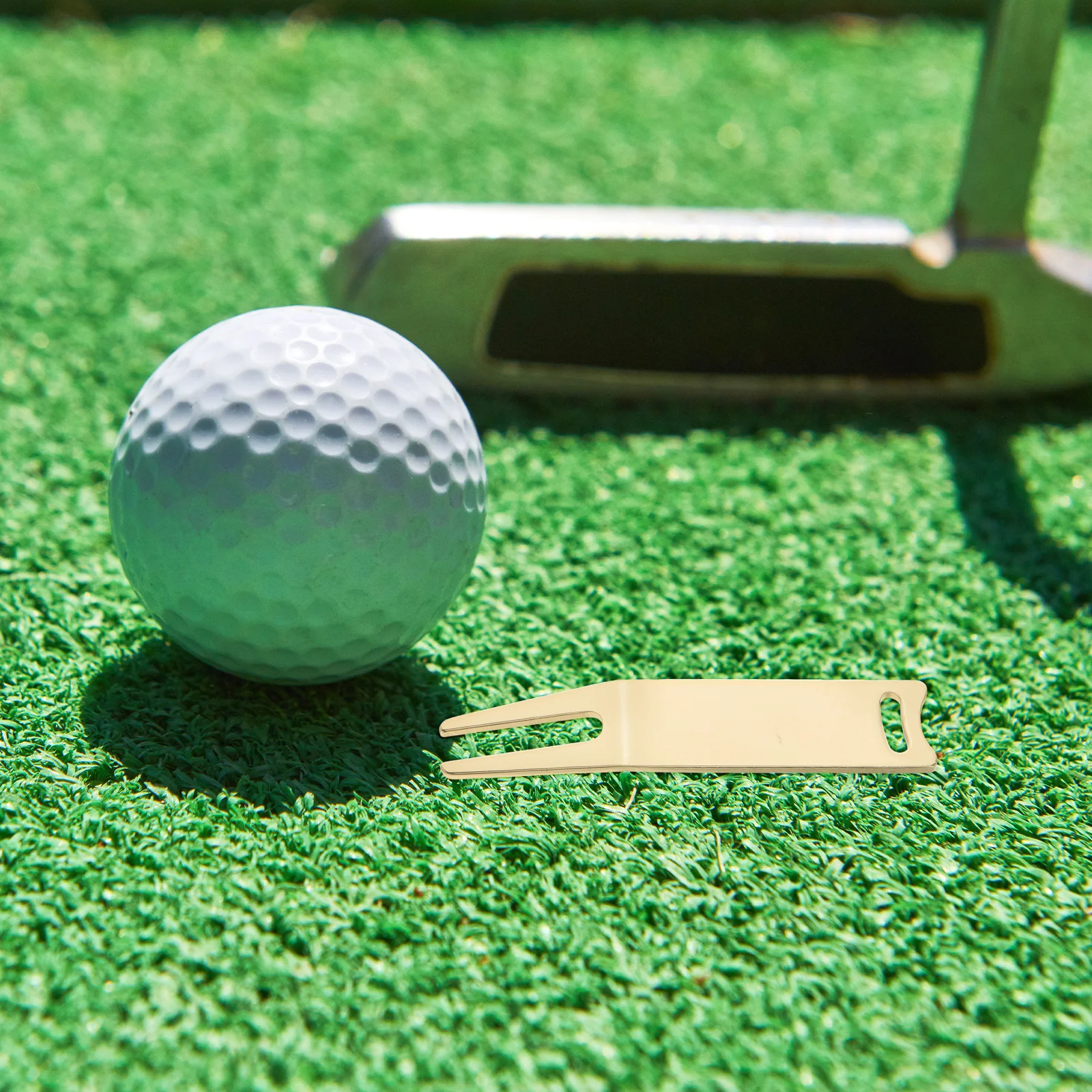 

2pcs Metal Fork Durable Divot Repair Fine Craftsmanship Portable Golf Practice Tool For Ball Mark Hole Creation Golf Green