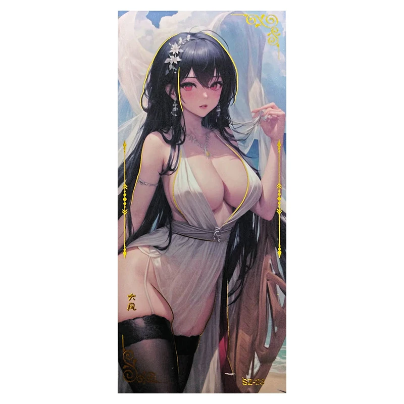 Anime Goddess Story Rare SZ Folding Refractive Flash Cards Elysia Kafka Raiden Mei Toys for boys Collectible Cards Birthday Gift