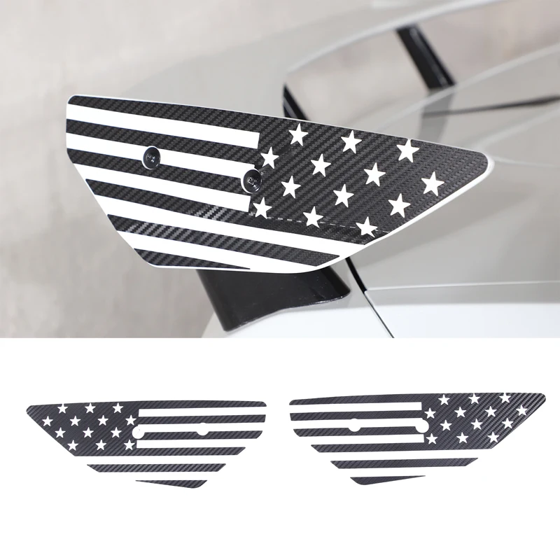 

Auto Styling Exterior Accessories Rear Triangle Window Decorative Sticker Kit American Flag Pattern Fit For Corvette C8