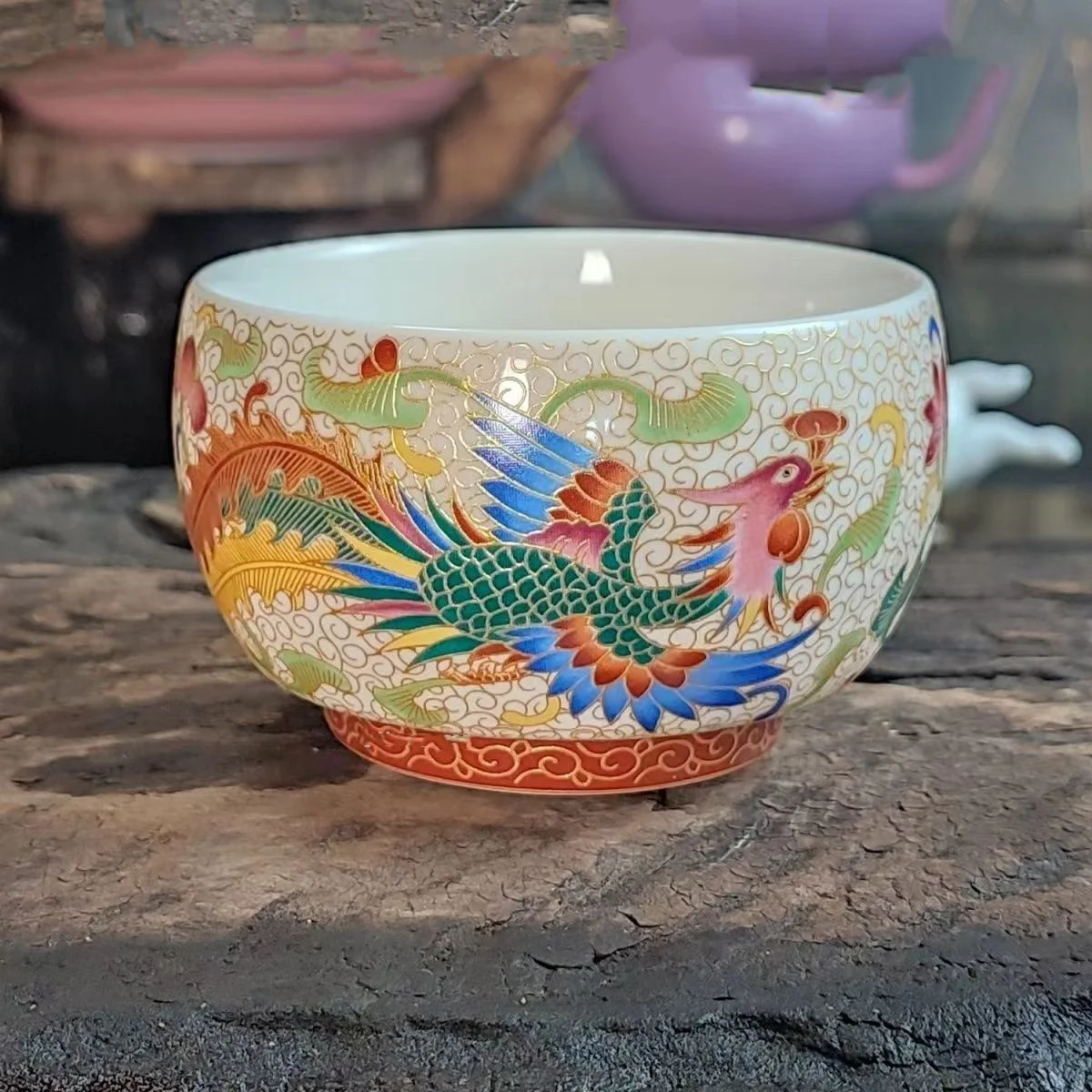 

Chinese made multi-color porcelain tea cup master craftsmanship tea cup