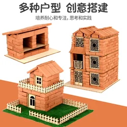 Miniature Brick House Miniature Building Scenery Modeling Clay Tile Dollhouse Roof Tile Construction Set Architecture Material