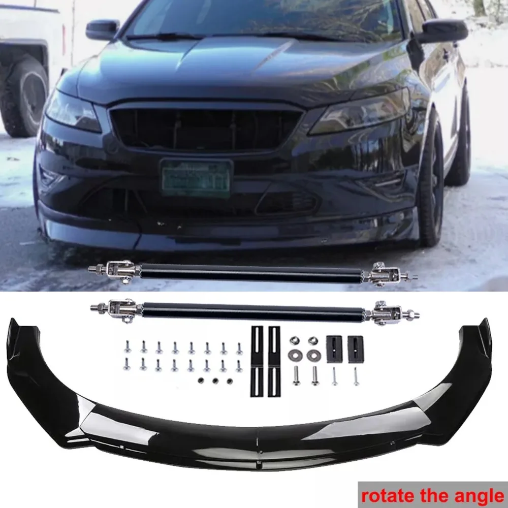 

For Ford Taurus SHO /SEL Glossy Black Front Bumper Lip Spoiler Splitter Chin Kit United States