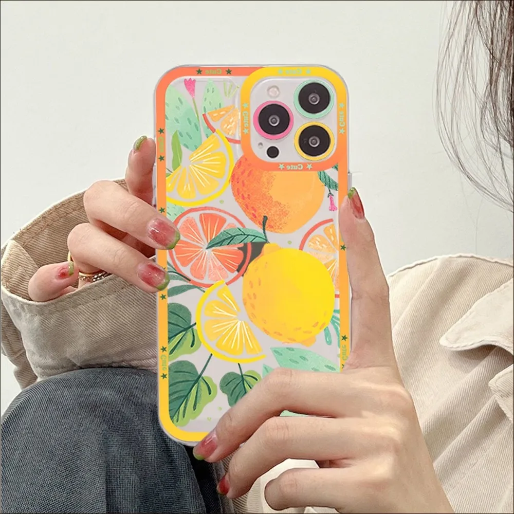 Fruit Lemon Phone Case For IPhone 14 13 12 11 Pro Max XS X XR SE 2020 6 7 8 Plus Mini Protective Cover