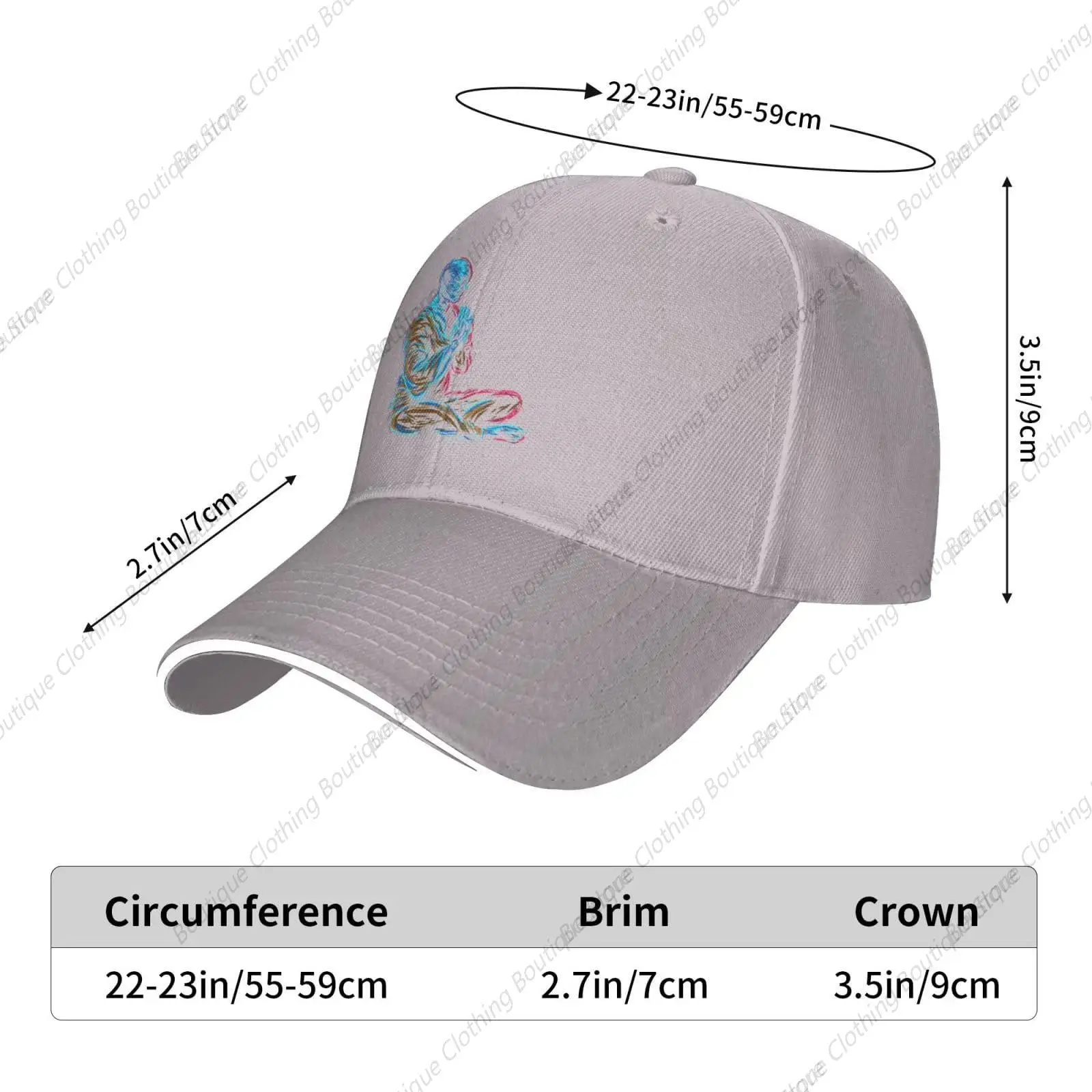 Shaolin Monks-Gorra de béisbol para hombre y mujer, sombrero ajustable para el sol, conductor de camión, color gris