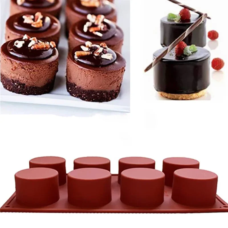 8 Holes Silicone Cake Mold Baking Pastry Chocolate Pudding Mould DIY Muffin Mousse Ice-Creams Biscuit  Decorating  Tools