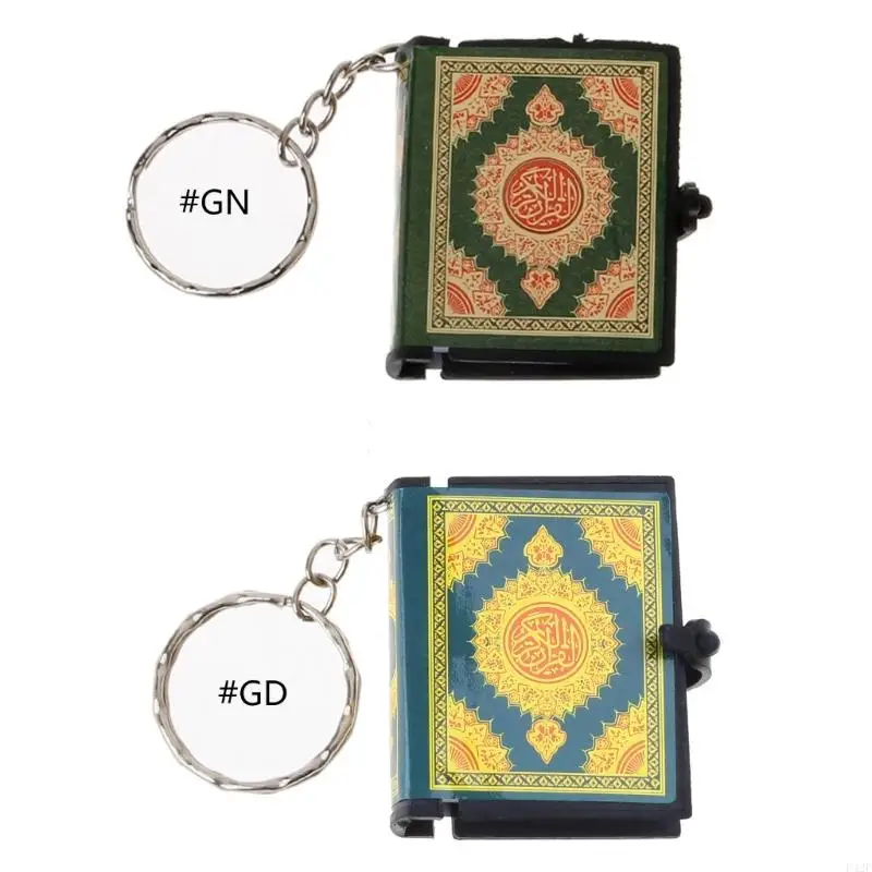 F42F Attraction Mini Quran in Arabic Keyring Keychain Muslim Real Paper Pendant Gift for Car Wallet Pendant Handbag Decor