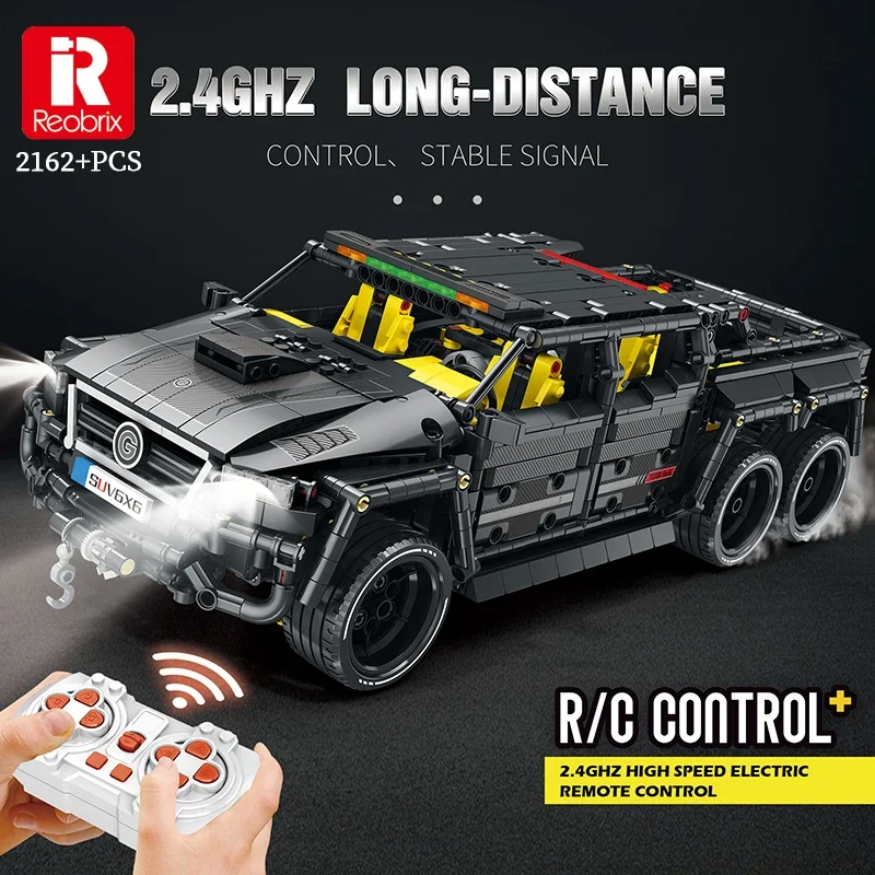 

Reobrix 2162Pcs 2.4G Assemble Bricks Toys MOC City Technical Big G off road G-700 SUV Car Model Building Blocks APP