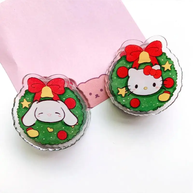 Kawali Sanrio Hello Kitty Kuromi Mijn Melodie Cinnamoroll Pompompurin Dubbelzijdig Pp Clip Boek Clip Notitie Clip Kerst Meisjes Cadeau