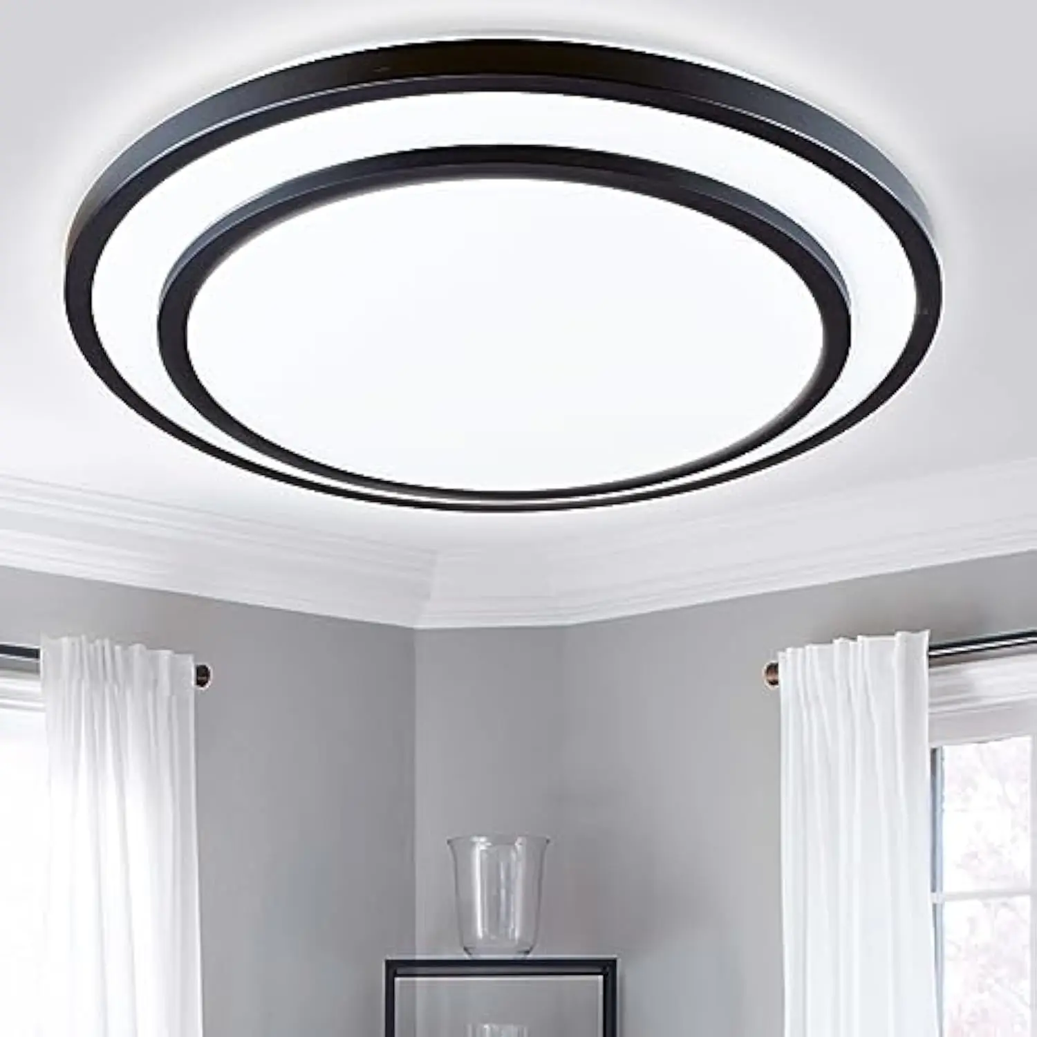 

Dllt 48W Dimmable Led Ceiling Light Fixture Flush Surface Mount, 20 Inch Round Remote Control Lighting, 3 Light Color Changeabl